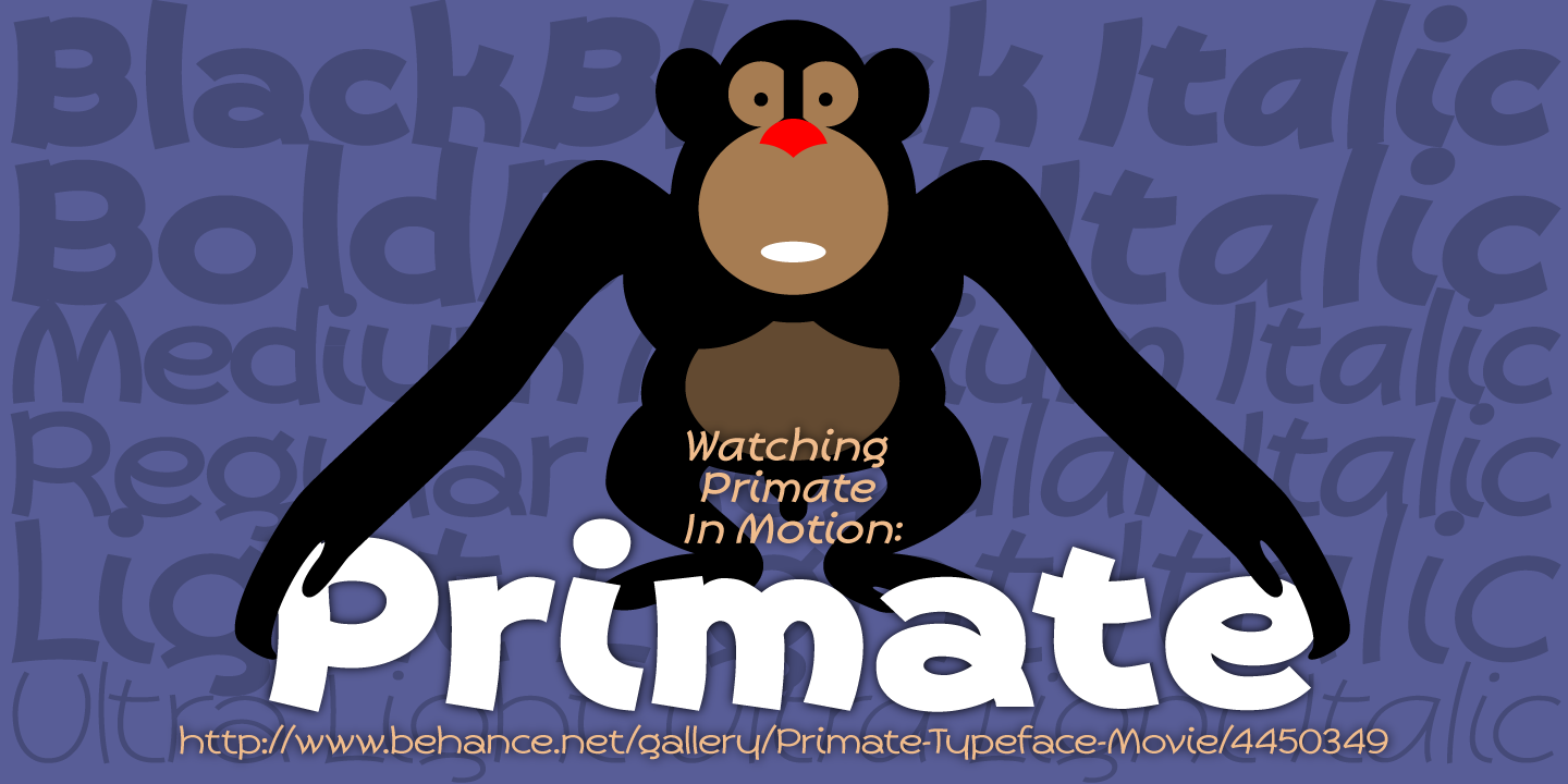 Beispiel einer Primate Regular-Schriftart